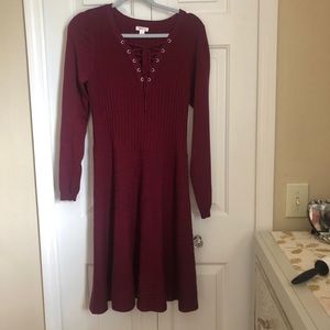 xhilaration burgundy maroon sweater dress XL